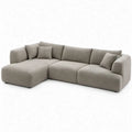 Grijze L-vormige hoekbank met chaise longue links, 290 x 170 x 78 cm