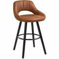 Barkruk met rugleuning en armleuningen 54 x 57 x 96 cm – Cognac/Zwart